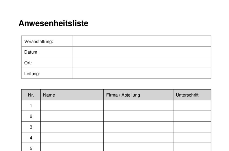 anwesenheitsliste-vorlage
